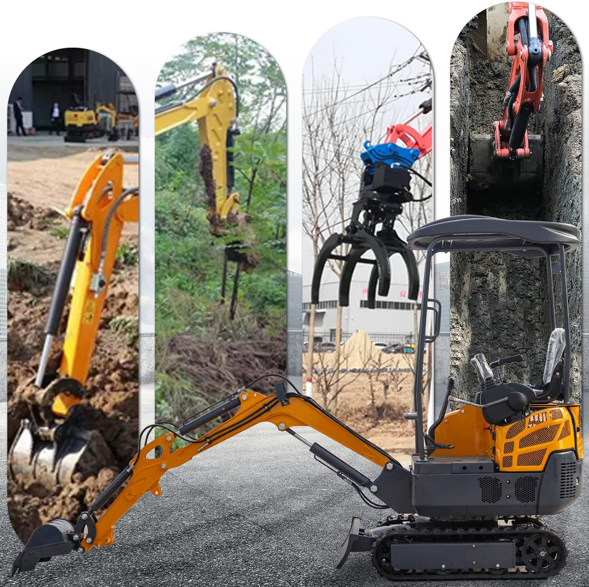 1.5 Tons Crawler Mini Excavator Hydraulic Pilot Control Mini Digger 13.5 HP Briggs & Stratton Gasoline Small Digger MS15PRO