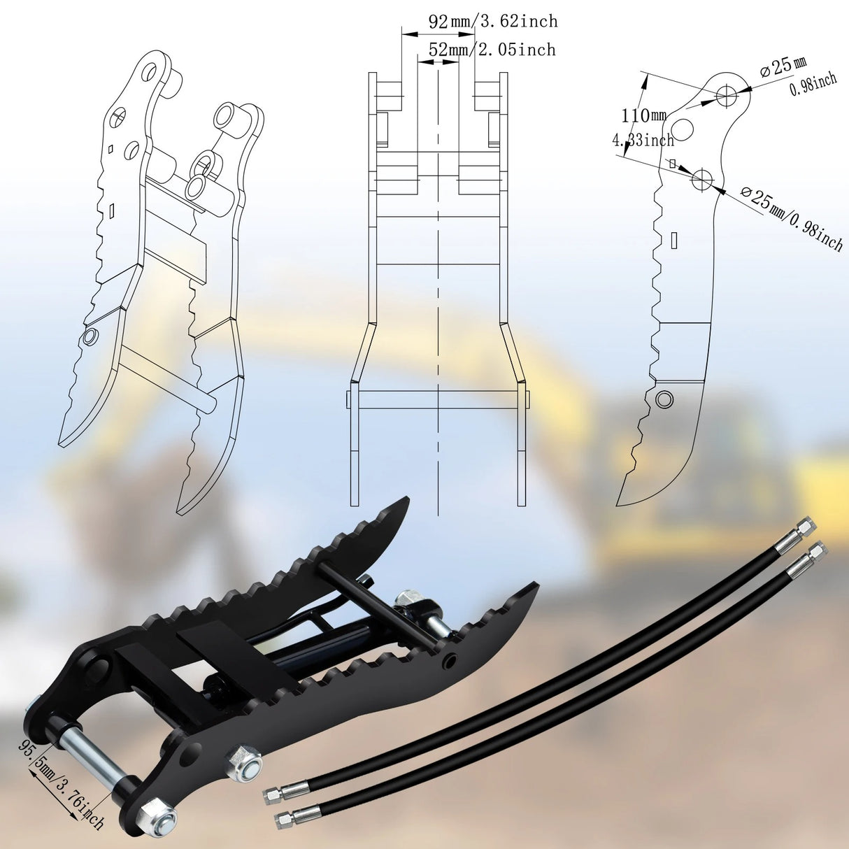 Hydraulischer Daumen für Minibagger