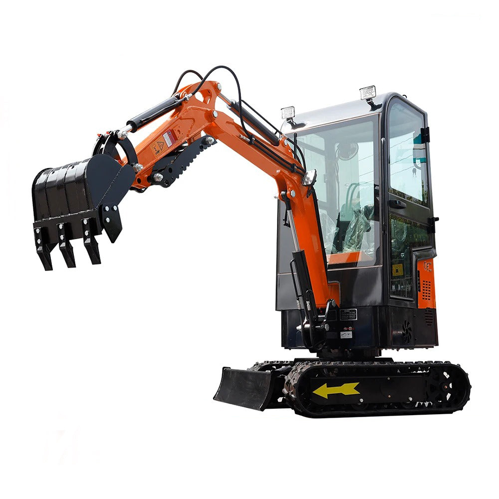 MMS Mini Excavator 1 Ton Crawler Digger With Closed Cab 13.5HP Gasoline Egnine Excavator