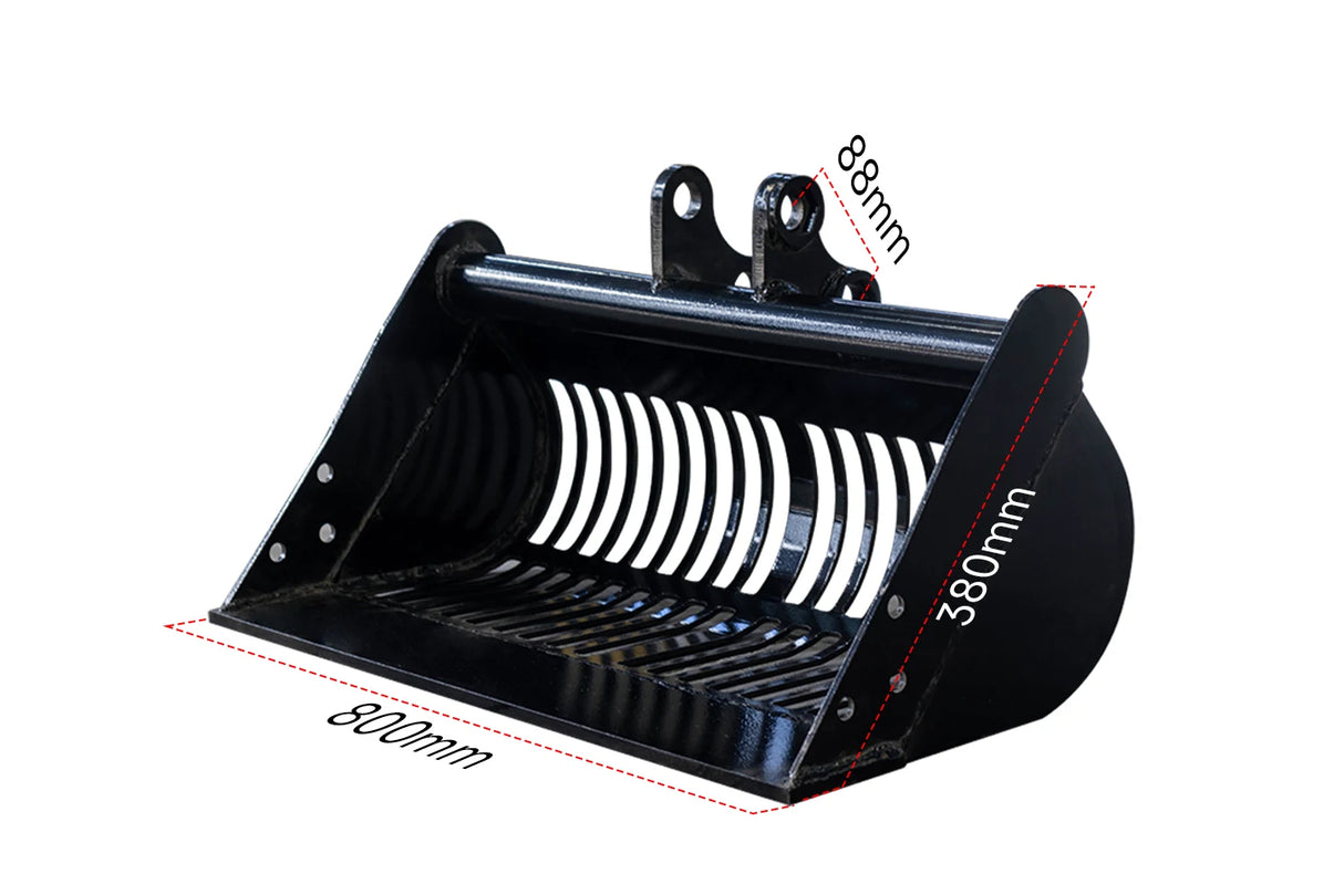 8pcs Mini Excavator Attachments Narrow Bucket Ripper Rake Auger Quick Hitch Screening Bucket For Mini Excavator