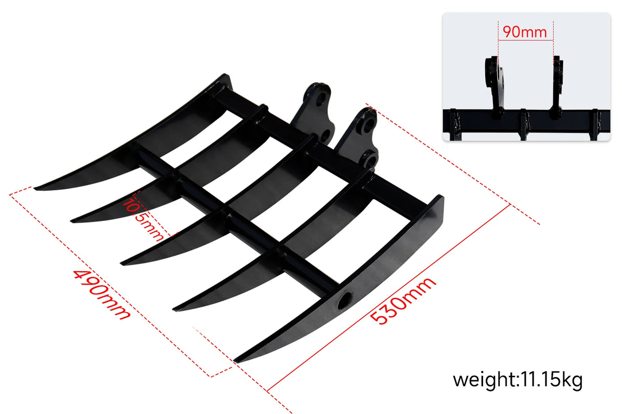 8pcs Mini Excavator Attachments Narrow Bucket Ripper Rake Auger Quick Hitch Screening Bucket For Mini Excavator