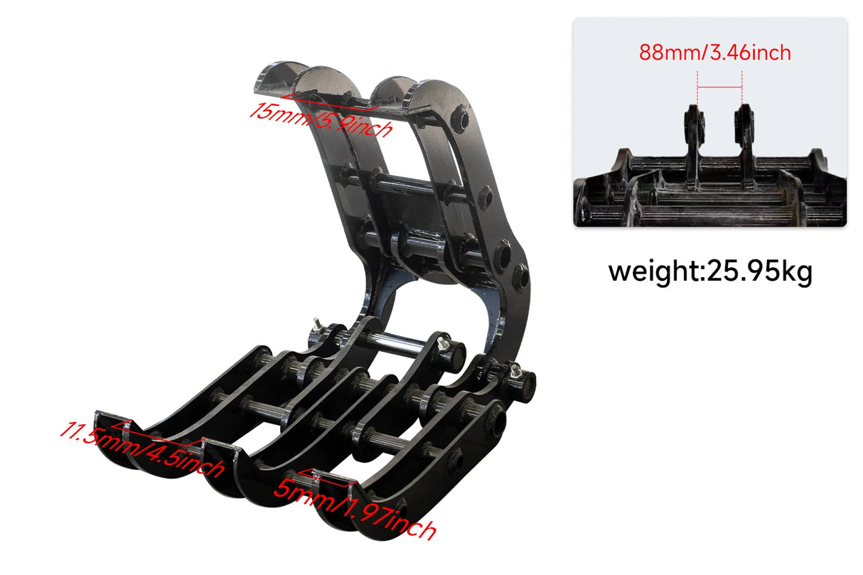 8pcs Mini Excavator Attachments Narrow Bucket Ripper Rake Auger Quick Hitch Screening Bucket For Mini Excavator