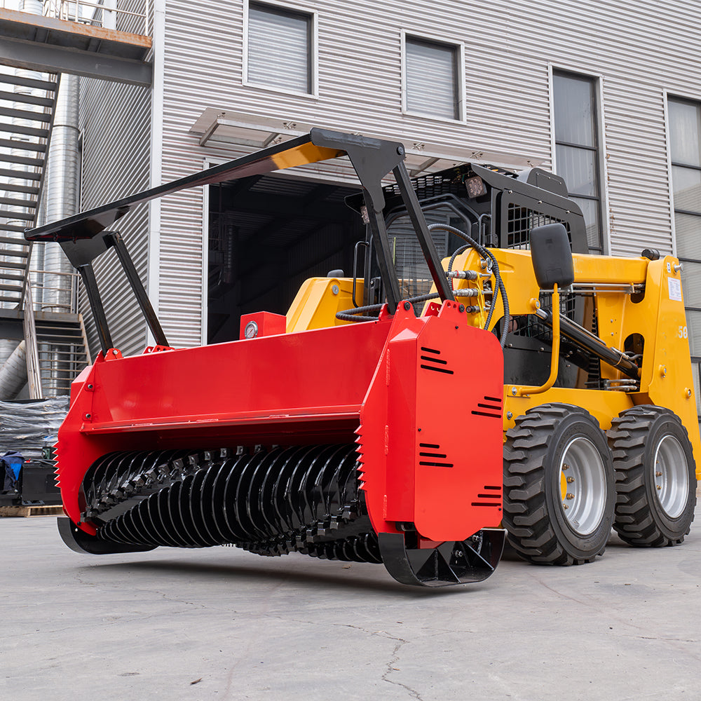 72inch Skid Steer Loader Hydraulic Forestry Mulcher Wood Chipper Attachment for Bobcat Loader Universal Mouting Coupler