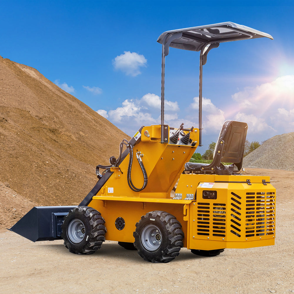 Mini Ride-On Loader Skid Steer Wheel Loader Gasoline Engine