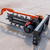 Hydraulic Trencher Skid Steer Attachment 37'' Ditch Witch for Bobcat Loader with Univeral Mounting Coupler