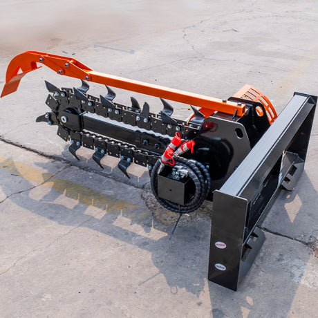 Hydraulic Trencher Skid Steer Attachment 37'' Ditch Witch for Bobcat Loader with Univeral Mounting Coupler