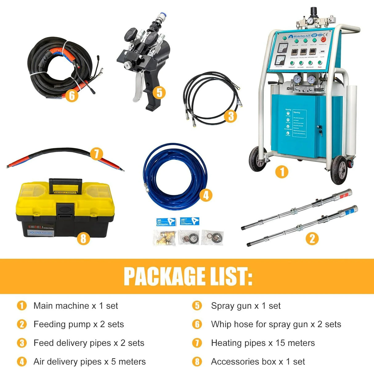 MMS 14KW Pneumatic Spray Machine 220V Foam Spraying Polyurea & Polyurethane Coating Sprayer for Waterproofing and Insulation Projects A25