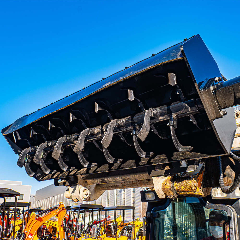 57'' Rotary Tiller Skid Steer Attachments Agriculture Plowing Equipment Universal Mount Plate