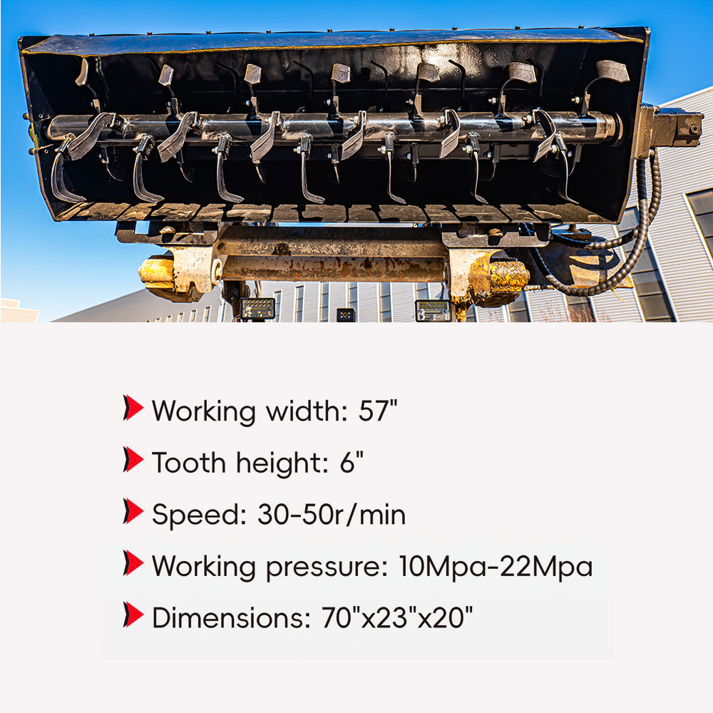 57'' Rotary Tiller Skid Steer Attachments Agriculture Plowing Equipment Universal Mount Plate