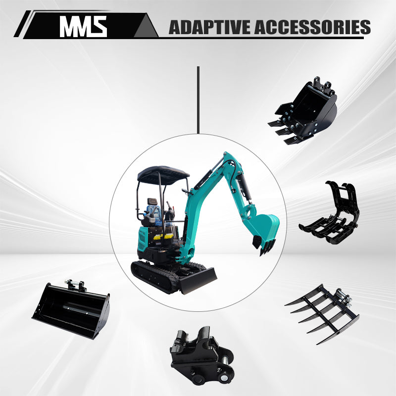 MS18 Mini Excavator 1.8 Tons Crawler Digger Hydraulic Pilot Control Swing Boom GAS Excavator