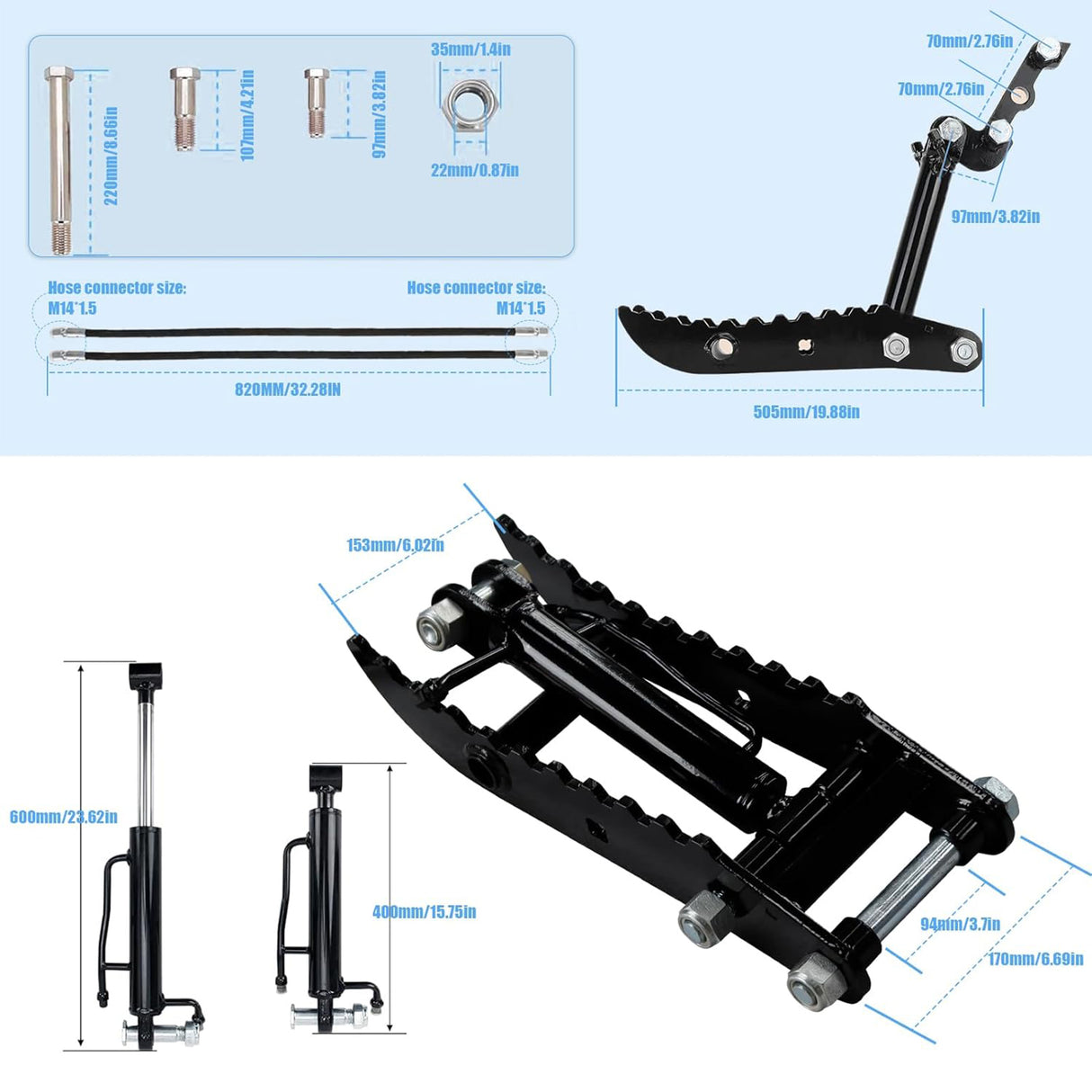 L Shaped Hydraulic Thumb Clamp for Mini Excavator Attachments