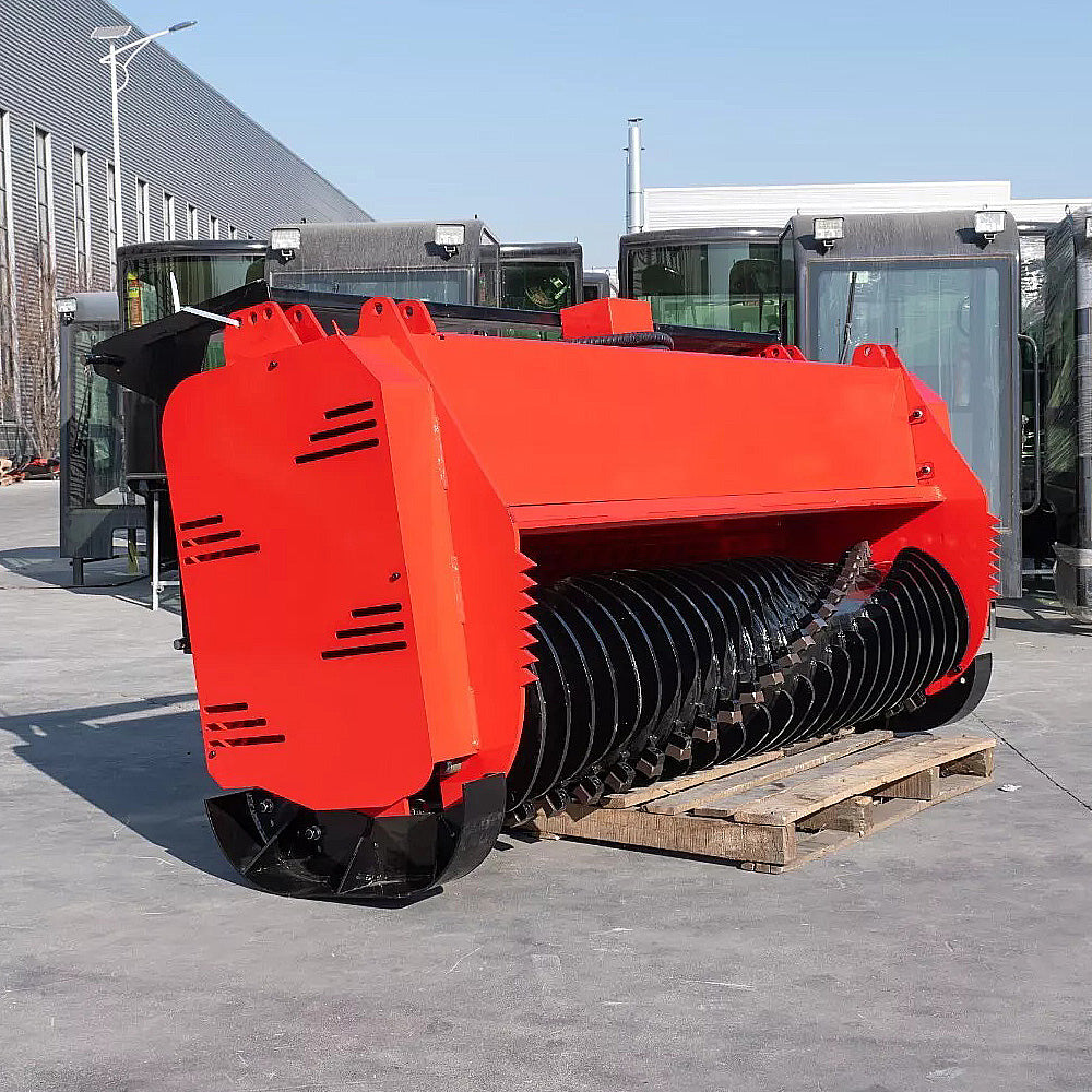 72inch Skid Steer Loader Hydraulic Forestry Mulcher Wood Chipper Attachment for Bobcat Loader Universal Mouting Coupler